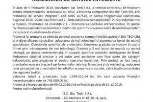Cresterea competitivitati BIO TECH SRL prin realizarea de sevicii integrate 