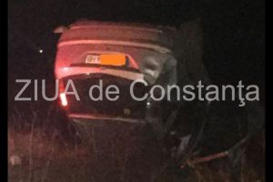 Accident rutier grav intre Poarta Alba si Castelu. Patru victime. Masina rasturnata. Martorii spun ca soferul este baut