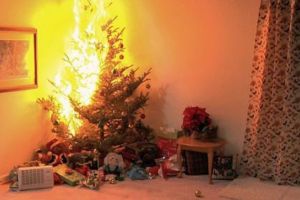 Familie salvată de căţel după ce bradul de Crăciun a luat foc în sufragerie, la Timişoara