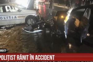 Accident rutier grav la Zidul Mortii. Carambol cu trei masini. In accident a fost implicata si masina politie. Politistul este ranit