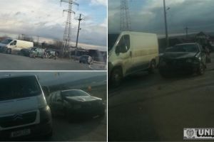 FOTO, ȘTIREA TA. Accident pe DN 1, la Sântimbru: Coliziune între o maşină şi o autoutilitară