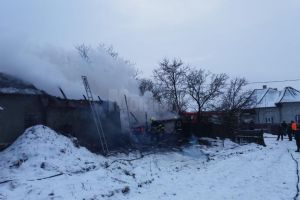 Anexele unei gospodării, distruse de un incendiu în satul Călineşti Arini