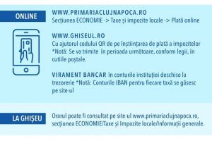 Modalităţi prin care pot fi plătite taxele şi impozitele locale la Cluj-Napoca