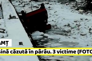 Neamţ: Maşină căzută în pârâu, 3 victime (FOTO)