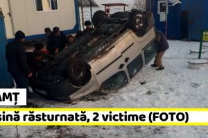 Neamţ: Maşină răsturnată, 2 victime (FOTO)