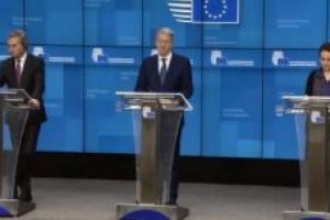 Preşedinţia la Consiliul UE, axată pe patru piloni: Convergenţă, siguranţă, consolidare şi valori/ Ministrul delegat pentru Afaceri Europene, George Ciamba, în conferinţă la Bruxelles