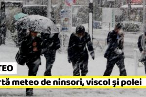 METEO: Alertă meteo de ninsori, viscol şi polei în toată ţara
