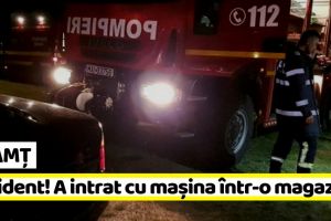 Neamţ: Accident rutier. Un şofer a intrat cu maşina într-o magazie