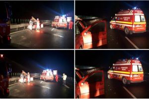 FOTO Accident cu doi morţi şi doi răniţi pe Autostrada A1 Sibiu-Orăştie