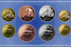 Set de monede cu tema preşedinţiei Consiliului UE, pus în circulaţie de BNR