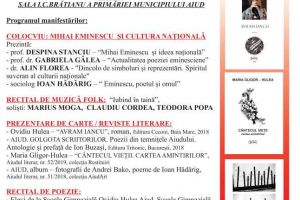 MARȚI: Ziua Culturii Naţionale – Ceasul de taină al poeziei: MIHAI EMINESCU, ediţia a XXX-a, la Aiud