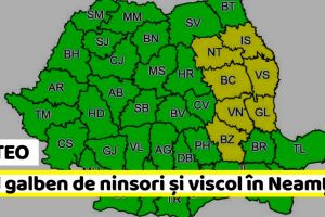 METEO: Cod galben de ninsori şi viscol în Neamţ