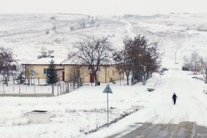 Alergare pe deal în Timiş, iarna, la minus două grade