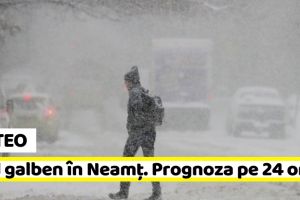 METEO: Cod galben în Neamţ. Prognoza pe 24 ore