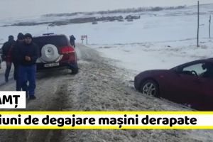 Neamţ: Misiuni de degajare maşini derapate