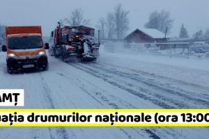 Neamţ: Situaţia drumurilor naţionale din zona Moldovei (11 ianuarie, ora 13:00)