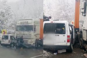 UPDATE VIDEO Carambol pe DN7 în Vâlcea, iar patru persoane au fost rănite