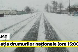 Neamţ: Situaţia drumurilor naţionale din zona Moldovei (11 ianuarie, ora 15:00)