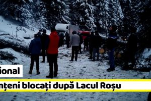 Naţional: Nemţeni blocaţi pe ruta Lacul Roşu – Gheorghieni (VIDEO)