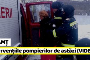 Neamţ: Zi plină pentru salvatori. Intervenţiile pompierilor în urma ninsorilor (VIDEO)