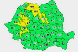 Cod galben de ninsori şi viscol în Bistriţa-Năsăud
