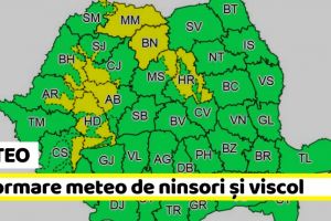 METEO: Informare meteo de ninsori şi viscol. Vezi zonele afectate