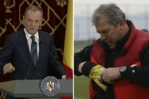 Helmuth Duckadam i-a făcut cadou lui Donald Tusk mănuşi de portar şi... pălincă