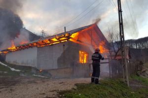 Incendiu puternic la o locuinţă din Dârlos