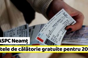 DGASPC Neamţ: Biletele de călătorie gratuite pentru 2019
