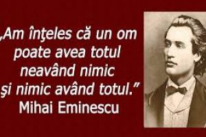 169 de ani de la naşterea poetului Mihai Eminescu ,15 Ianuarie „Ziua Culturii Nationale”