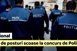 Naţional: 290 de posturi scoase la concurs de Poliţia Română