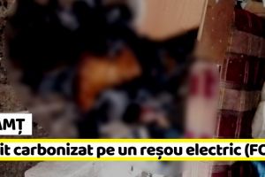 Neamţ: Imagini de groază. Găsit carbonizat pe un reşou electric (FOTO)
