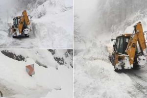 UPDATE FOTO: O avalanşă a blocat traficul pe DN 75, în zona Vârtop – Arieşeni
