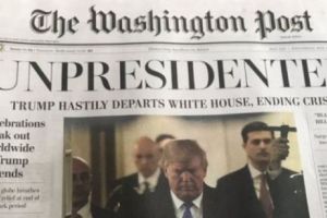 Circulă ediţii FALSE ale Washington Post care afirmă că Trump DEMISIONEAZĂ