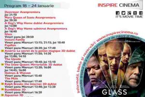 Program Cinema Inspire Alba Mall. Ce filme vor rula în perioada 18 – 24 ianuarie 2019