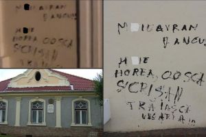 FOTO:  Scandalos! Casa memorială ”Avram Iancu” din Târgu Mureş a fost vandalizată