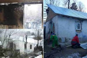 FOTO: Zeci de voluntari dintr-o localitate din Apuseni au renovat casa unei bătrâne. Locuinţa a fost mistuită de flăcări, în ajun de Anul Nou