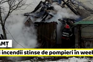 NEAMȚ: Trei incendii stinse de pompieri în weekend