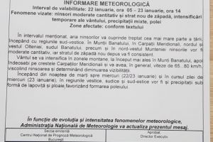 FOTO: Informare meteo de ninsori
