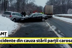 NEAMȚ: 4 accidente din cauza stării parţii carosabile