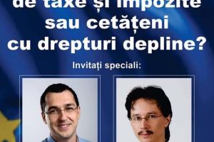 Facultate fără integritate: Afişele ce anunţau vizita judecătorului Danileţ şi a fostului ministru Vlad Voiculescu au fost distruse