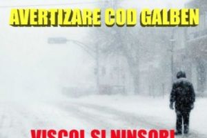 METEO. Viscolul şi NINSORILE lovesc din nou ROMÂNIA. Avertizare ANM de Cod GALBEN