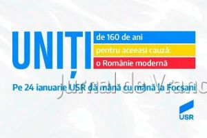USR dă mână cu mână la Focşani. Conducerea USR, în oraşul Unirii pentru a sărbători 160 de ani de la Unirea Principatelor