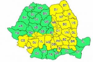 ANM: COD GALBEN de ninsori, viscol, lapoviţă şi ploi de joi dimineaţa până vineri. Zonele afectate