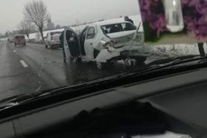 Carambol cu trei maşini la Albota