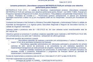 Anunt de presa: Lansarea proiectului 