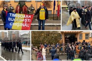 Ziua Unirii Principatelor Române, marcată la Timişoara în faţa sediului IPJ Timiş