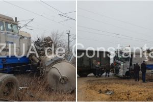 Imagini de la eveniment. Alerta in Portul Constanta. Un tren a lovit o autocisterna ce transporta motorina(galerie foto+video)   