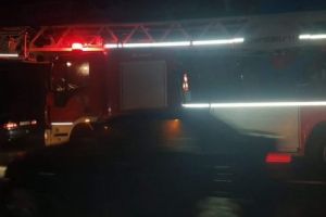 Maşini avariate de copaci şi cărămizi căzute în drum
