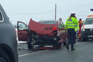 FOTO/VIDEO. Accident dur în Satu Mare! Impact frontal între două maşini